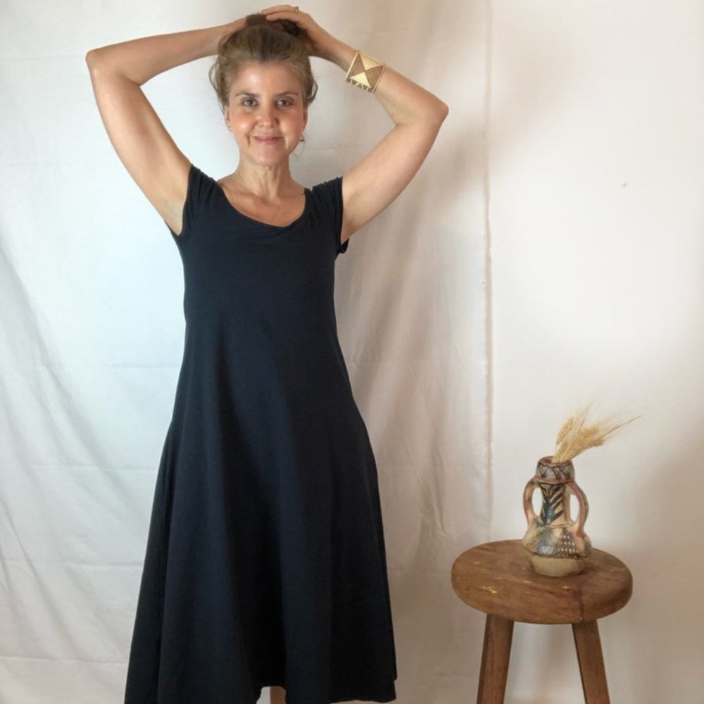 Hemp Midi Raya Dress w/ Pockets